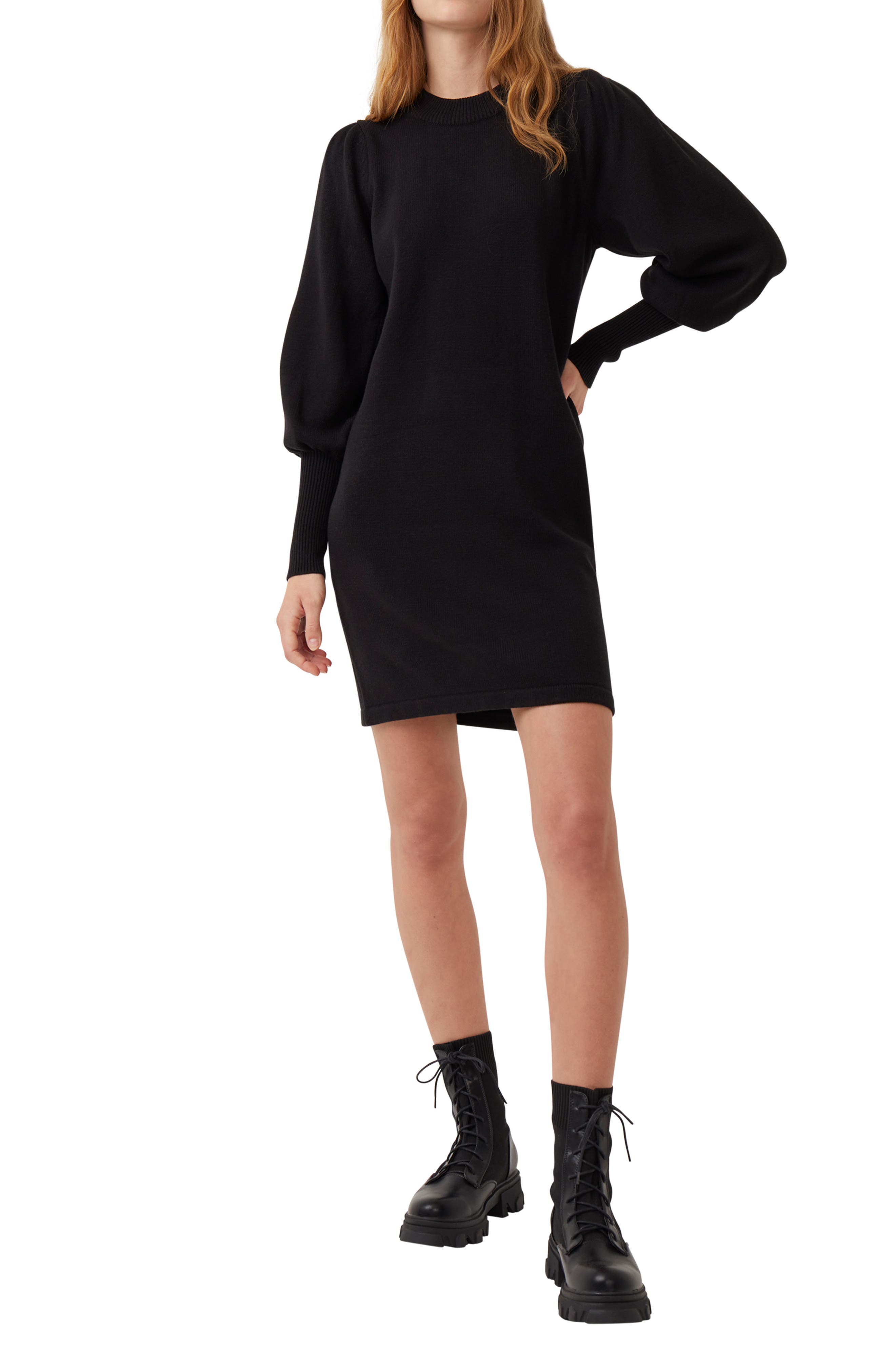 black short sweater dress